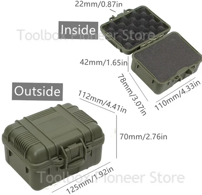 펠리칸 케이스 상자 봉인 된 방수 장비 상자 충격 방지 악기 케이스 안전 보호 도구 케이스 야외 휴대용 상, 01 빠른, 01 125x105x73-Green