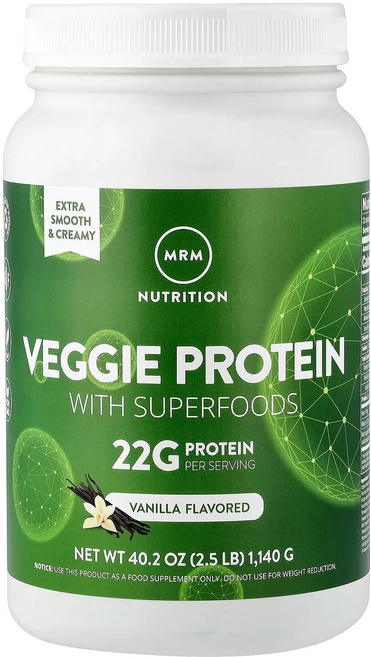 MRM Nutrition 슈퍼 푸드 함유 식물성 단백질 바닐라 1 140g(2.5lb) Nutrition (MRM 뉴트리션), MRM Nutrition, 슈퍼 푸드 함유 식물성 단백, 1개 - 쿠팡