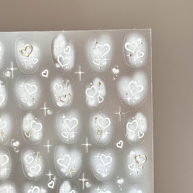 화이트 치크 네일 스티커, 1개