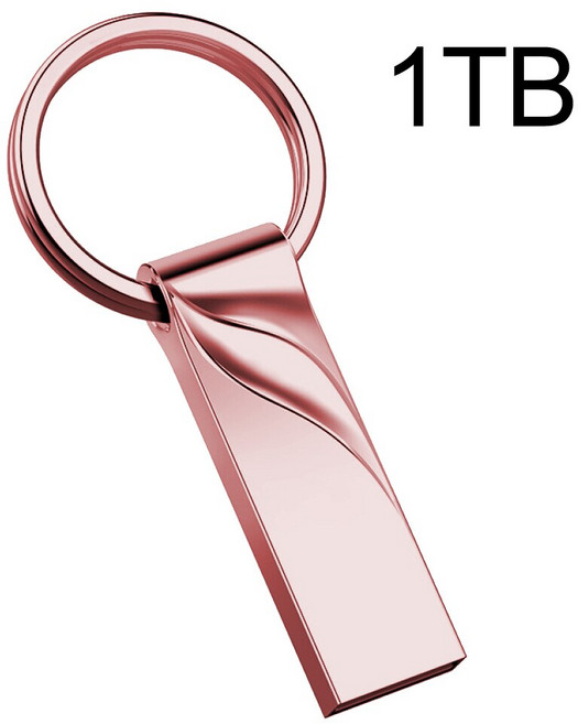 금속 펜 드라이브 3.0 금속 USB 플래시 드라이브 2 테라바이트 메모리 1 테라바이트 플래시 디스크 512GB 모바일 컴퓨터 저장 장치 플래시 스틱, 핑크 1TB, 1개