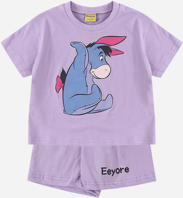 디즈니 여름 아동용 푸우와친구들 반팔 상하복