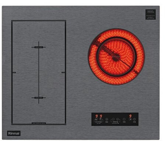 린나이 빌트인 3구 하이브리드 전기레인지(인덕션2+하이라이트1) 제품만발송 RBE-IRM300AB