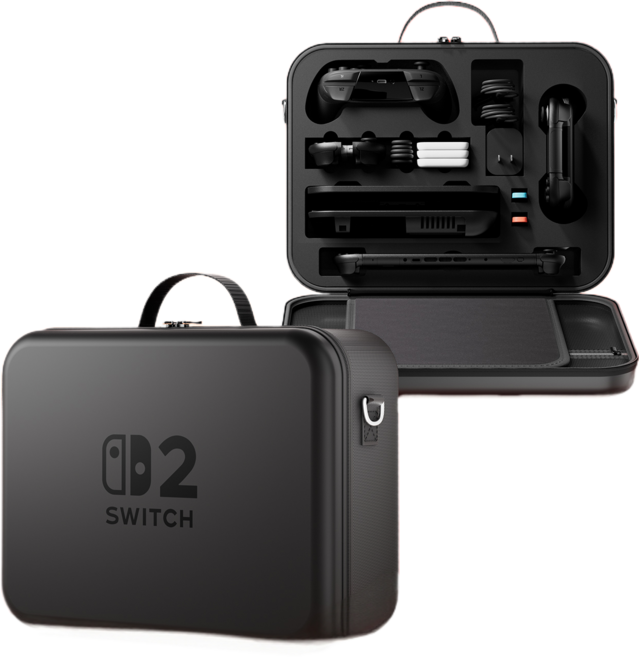 Clab 닌텐도 스위치2 올인원 여행 캠핑 파우치 가방 케이스 악세서리, 검정색, 1개, max2-Full