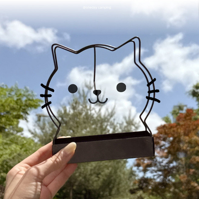 원데이캠핑 감성 철제 모기향걸이 2p세트 / 고양이모양 모기향 홀더 거치대 / 캠핑용 소품