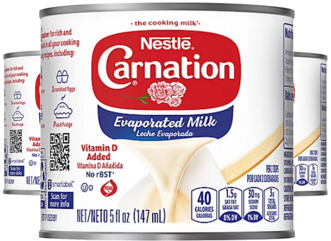 카네이션 에바퍼레이티드 밀크, 3개, 147ml