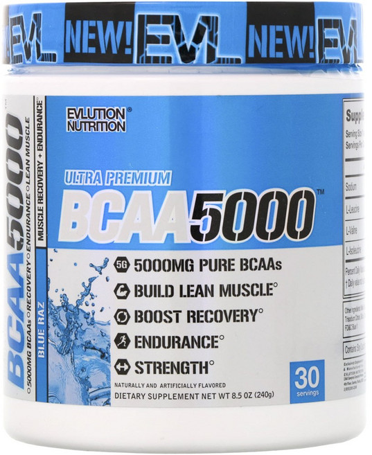 Evlutionnutrition 蛋白質保健食品 5000mg, 藍色拉茲, 1個, 240g, 單一商品