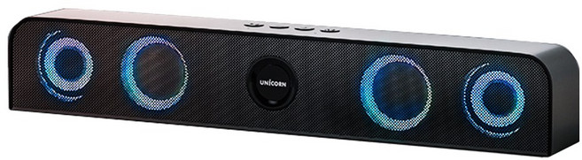유니콘 블루투스 LED 사운드바 듀얼유닛스피커 FM라디오 MP3기능 SB-500BT, 블랙