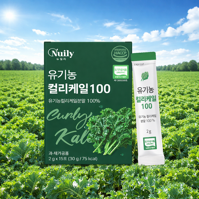 간편 식이섬유 무첨가 유기농 이탈리아산 컬리케일 분말 100 15포 페타카로틴 퀘르세틴, 15회분, 1개