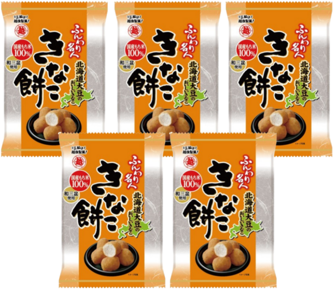훈와리메이진 콩가루모찌 (인절미) 쌀과자 스낵 세계 수입 추억 옛날 사탕 간식, 35g, 5개