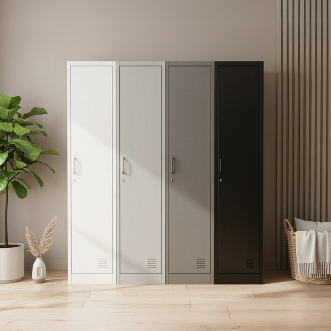 LOCKER LAB 락카랩 철제 락커 철제 캐비넷 사물함 락커룸 락카장, 화이트, 1단