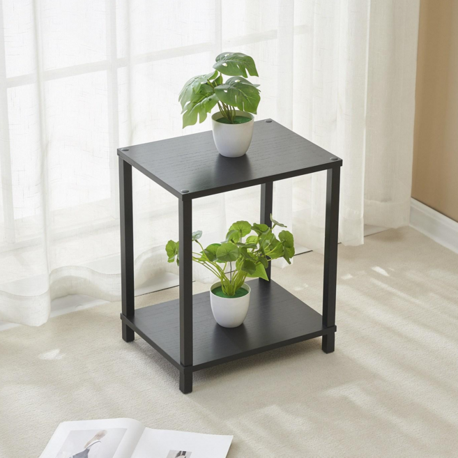 데코트리 모던 심플 2단 사이드 테이블, 블랙