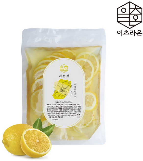 이츠라온 허니 레몬청 1kg 수제과일청 카페용 대용량, 1개, 1개입
