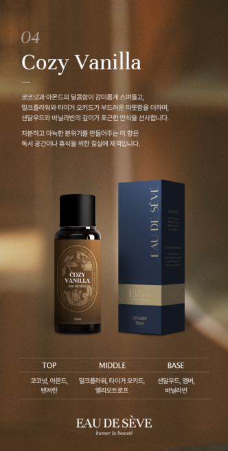 오드세브 자동차 디퓨저 수입 차량용 디퓨저 외제차 방향제 리필용 150ML 단품, 2개, 코지바닐라