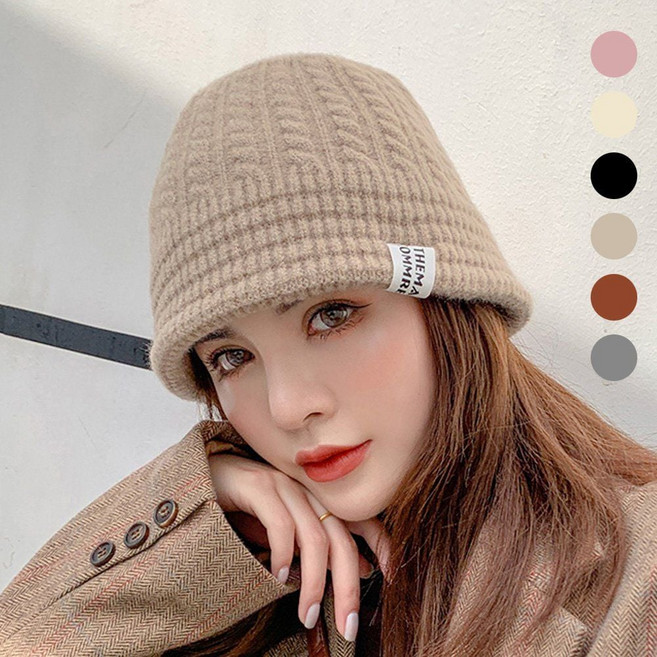 여성 꽈배기 니트 버킷햇 URK_066SD