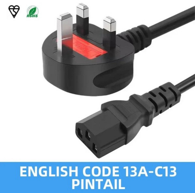 영국 AC 전원 코드 순수 구리 C13 홍콩 말레이시아 표준 퓨즈 컴퓨터 밥솥 1.5 미터