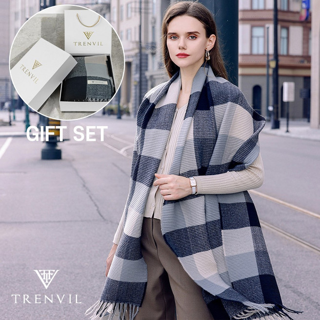 트렌빌 체크 머플러 선물포장 패키지 세트