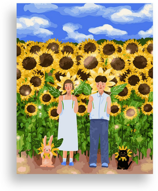 위메이크 페인팅 DIY 명화그리기 세트 해바라기 필 무렵 40x50, 1개