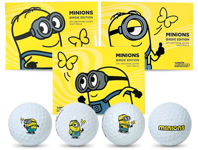 [MINIONS] 미니언즈 3피스 우레탄 골프공 12구, 미니언즈 골프공 1더즌_밥, 1개, 12개입