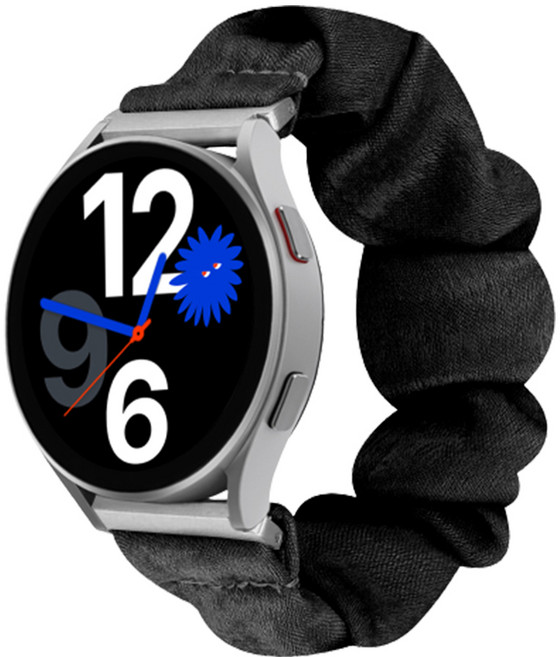 스토리링크 갤럭시 워치7 6 5 4 스크런치 곱창 밴드 스트랩, 블랙