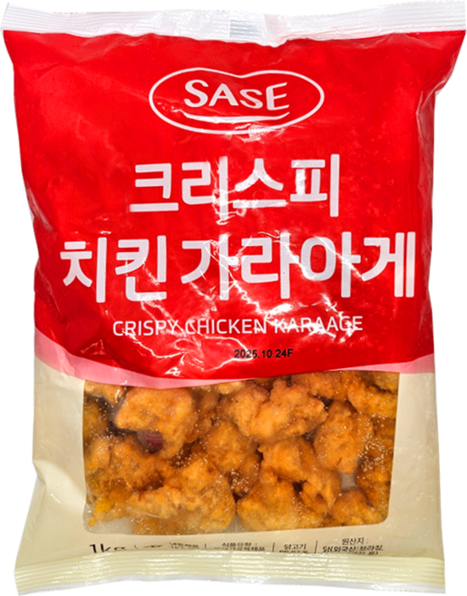 지케이푸드 G. 사세 크리스피 치킨가라게 (드라이) 가라아게치킨 순살 후라이드 간식 안주 부드러운 가라아게, 1kg, 1개