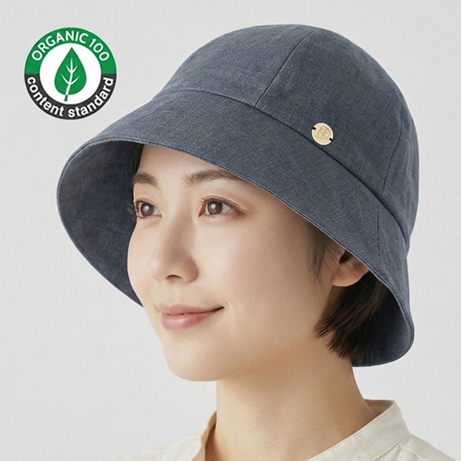 외출용 린넨 오가닉순면 항암모자 여성 버킷햇 국내생산