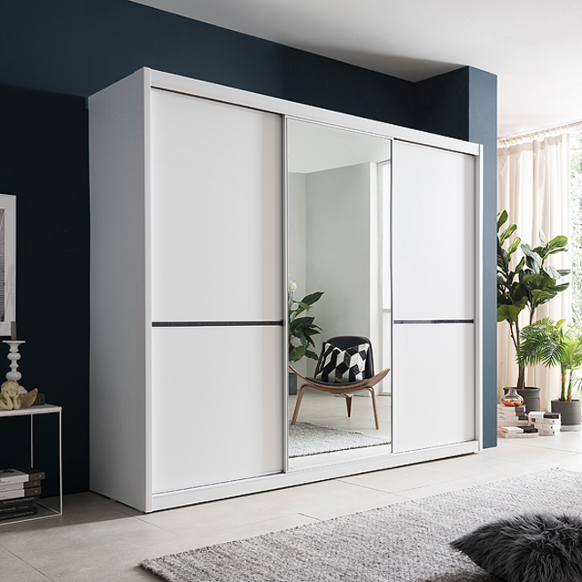 레오가구 블랙 30라인 거울 슬라이딩장롱/옷장 (3통구성), 옷봉장, 옷봉장, 옷봉장