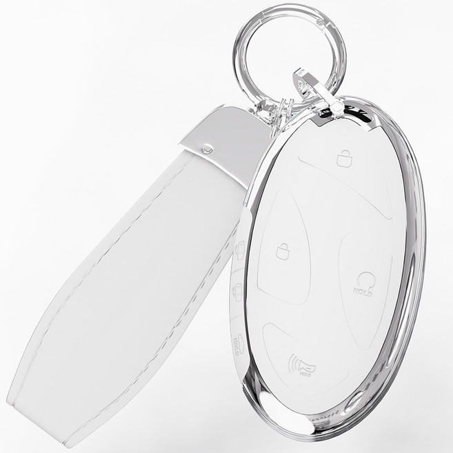 디올 뉴 싼타페MX5 펠리세이드 그랜져 쏘나타디엣지 더뉴 투싼 코나 아반떼 CN7 아이오닉 현대 키케이스 소프트 가죽 호환상품, 현대-5버튼, 화이트