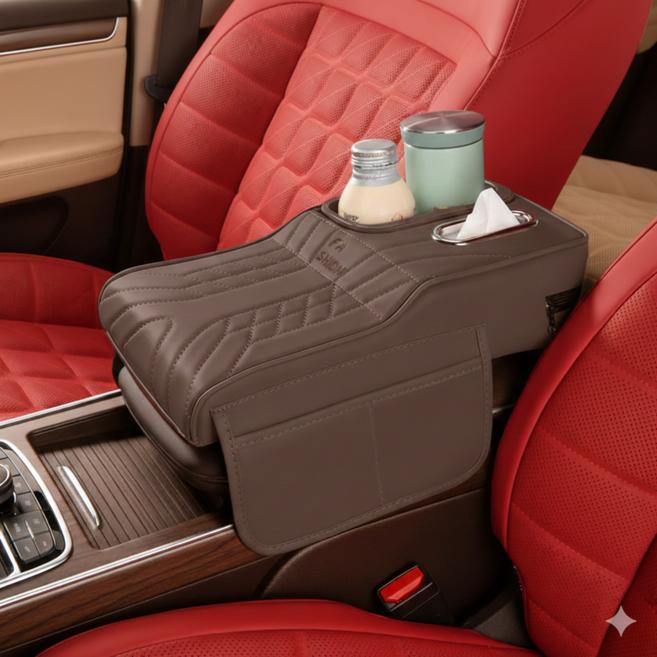 라이프로열 올인원 프리미엄 카콘솔 쿠션, 1개, 브라운