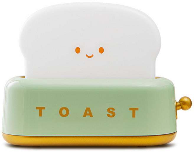 TOAST 麵包機小夜燈 趣味撥桿開關 亮度自由調節 15分鐘定時 綠色
