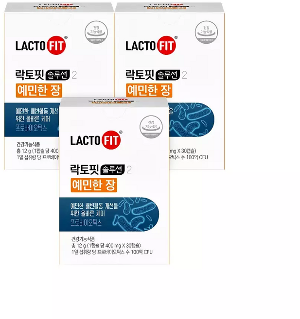 종근당건강 락토핏 솔루션2 예민형 30캡슐 2개, 30정, 12g