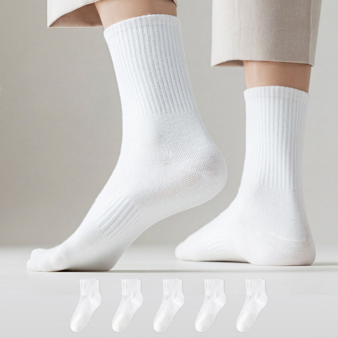 애플민트 남성 중목 양말 베이직 골지 밴딩