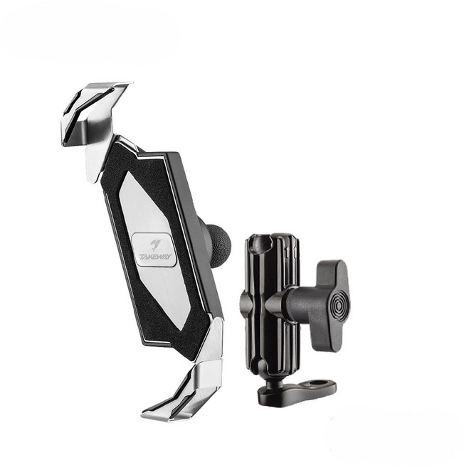 【TAKEWAY】黑隼Z 紀念版 手機支架 後視鏡一般系列 贈防震墊, LA1-PH05 銀, 冰川白, LA1-05 銀