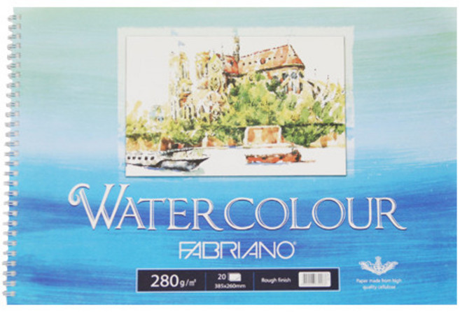 파브리아노 워터칼라 스케치북 WAS02 8절 280g 385x260mm 20매 스프링, 7개