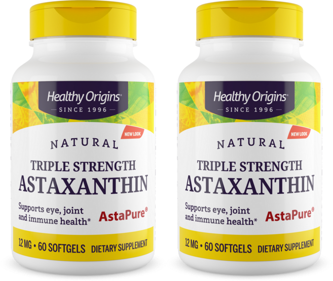 헬시오리진스 트리플 스트렝스 아스타잔틴 12mg 소프트젤, 60정, 2개