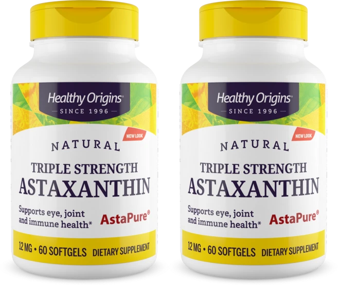 헬시오리진스 트리플 스트렝스 아스타잔틴 12mg 소프트젤, 60정, 2개 - 쿠팡