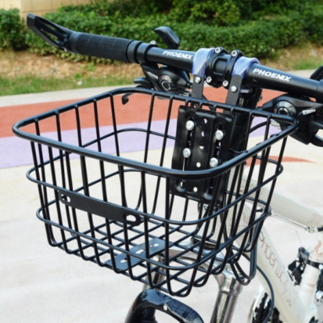 탈부착 자전거 바구니 접이식 전기 산악용 앞쪽 고정 플라스틱 수납, 1개, 어린이 자전거 플라 바구니 블랙블루