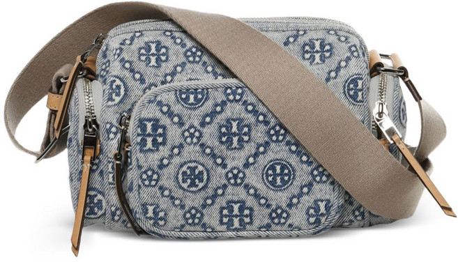 토리 버치 T 모노그램 지퍼 크로스 백