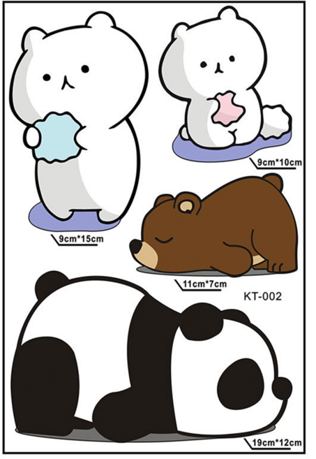 차량용 스티커 오토바이 스티커 꾸미기 방수 차량용 흠집 스티커 차량용데칼 차량용 튜닝 귀여운 동물 스티커, 1개, 판다 C02