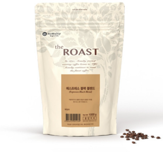 맥널티 에스프레소 블랙 원두커피, 9개, 1kg, 홀빈(분쇄안함)