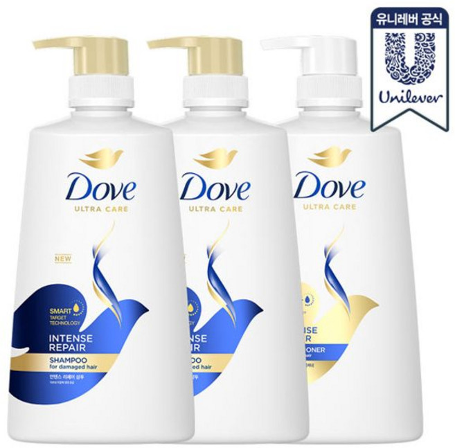 헤어케어세트 도브 인텐스 리페어 샴푸2+컨디셔너, 1세트