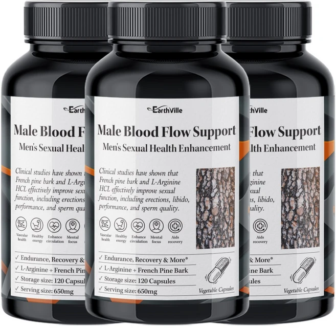 어스빌 아르기닌 프랑스해안송소나무껍질추출물 L아르기닌 블러드플로우 650mg, 120정, 3개 - 쿠팡