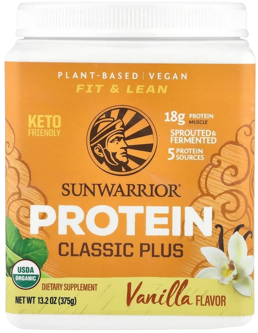 썬워리어 프로틴 클래식 플러스 식물 기반 375g(13.2oz), 1개, 375g - 쿠팡