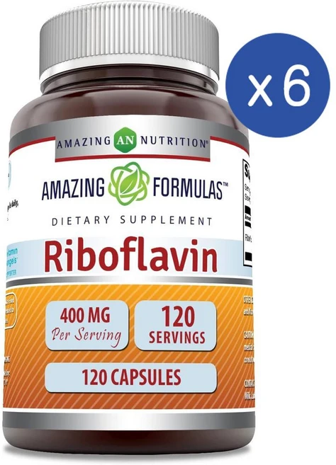 어메이징 뉴트리션 리보플라빈 400mg 캡슐 Amazing Nutrition Riboflavin, 6개, 120정 - 쿠팡