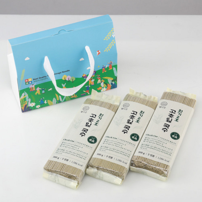 혈다운 원기2호고춧잎 국수소면 300gX3 9인분