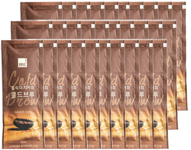 콩볶는사람들 [15+15팩] 홀릭 스틱 콜드브루 35ml *30팩 대용량 가성비 더치커피, 30개입, 1.05L, 1개