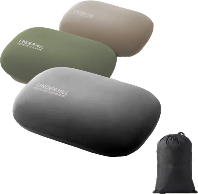 캠핑베개 휴대용 여행용 메모리폼 베개, 1개, 메모리폼 베개 그레이