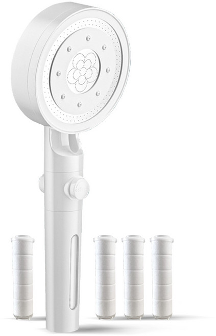 다락 수압상승 온오프 필터 5단조절 샤워기 욕실 샤워기헤드, 화이트, 1개