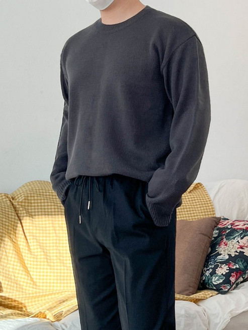 탄탄 미니멀 라운드 니트_(7color)