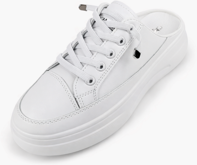 순이의신발장 키높이 통굽 발편한 여성 블로퍼 운동화 슬리퍼 여자 흰색 뮬 스니커즈 4cm