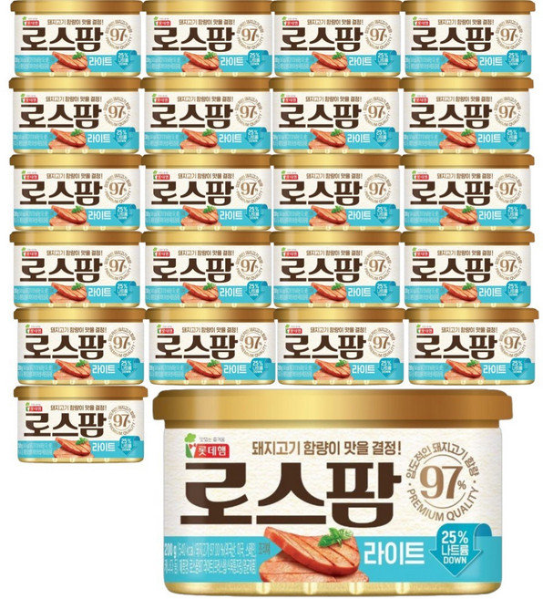 롯데햄 로스팜97 라이트, 200g, 22개